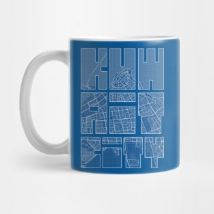 Kuwait City Map Typography - Blueprint Mug